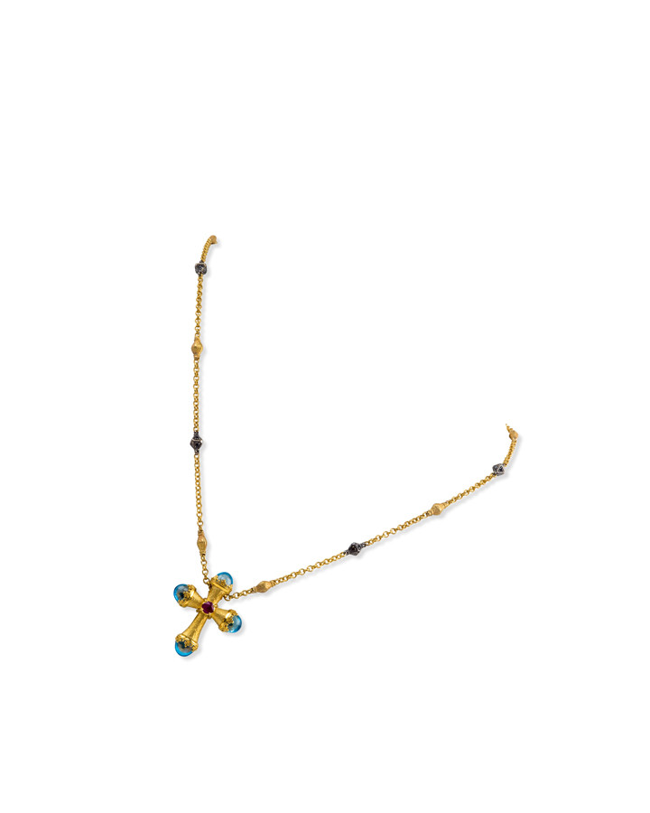 Byzantine Topaz Cross Necklace | Konstantino Jewelry