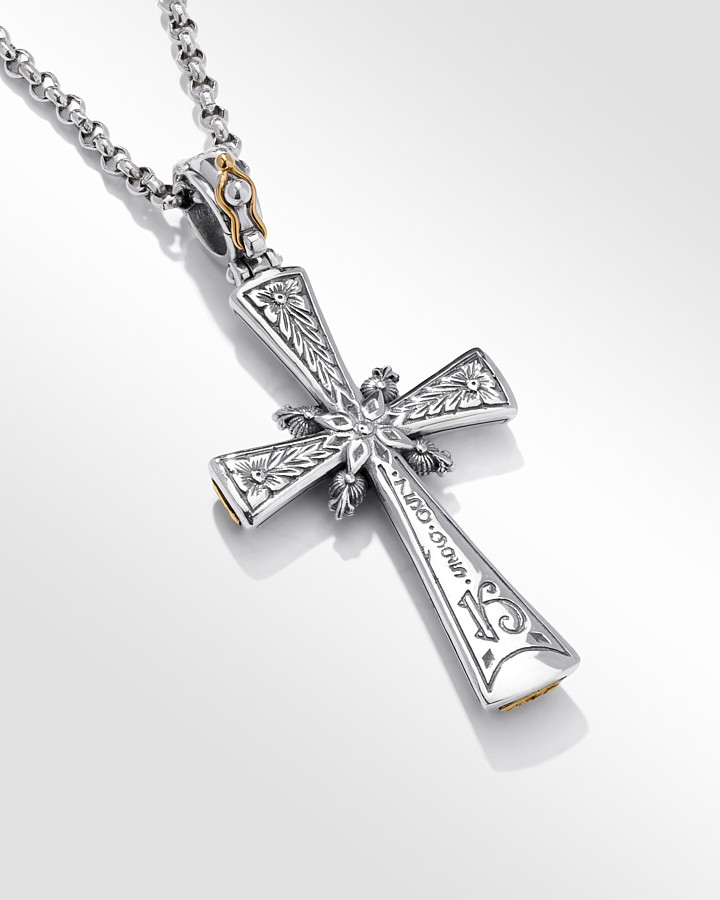 S/G PT CROSS | Konstantino Jewelry